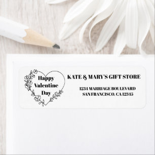 Happy Valentine's Day Business Name Website Label