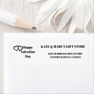 Happy Valentine's Day Business Name Website Label