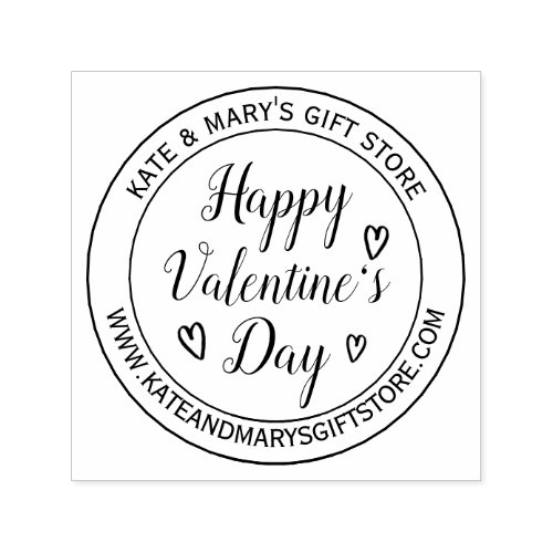Happy Valentines Day Business Name Website Self_inking Stamp