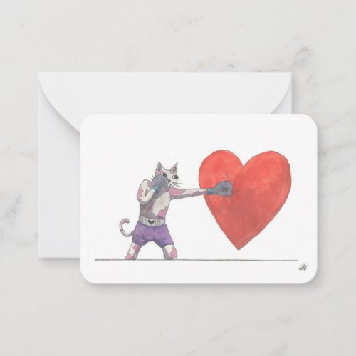 Happy Valentines Day by Frankillie Cat Note Card