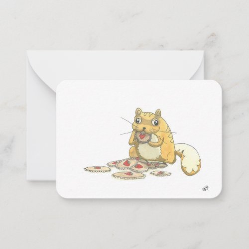 Happy Valentines Day by Frankillie Raccoon Note Card