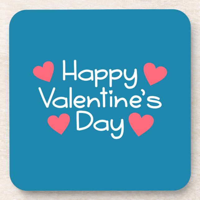 Happy Valentine's Day Calligraphy | Coaster (Front)