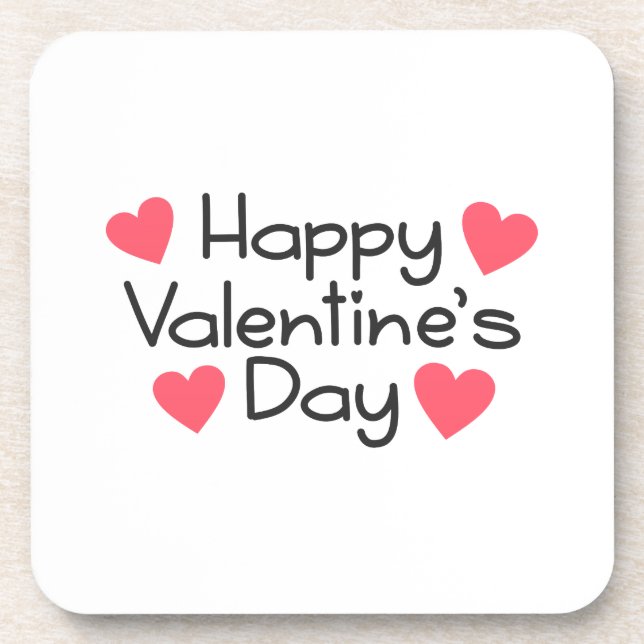Happy Valentine's Day Calligraphy | Coaster (Front)