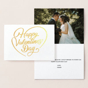 Happy Valentine's Day Calligraphy Foil Card