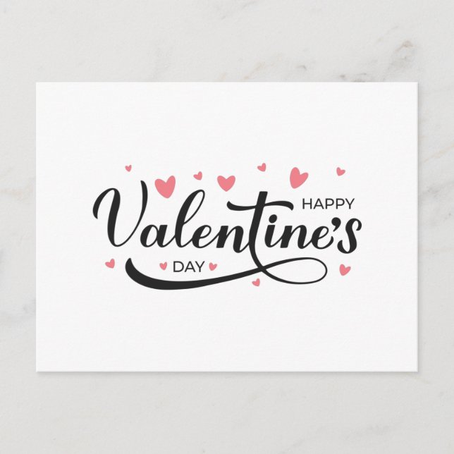 Happy Valentines Day calligraphy lettering Postcard (Front)