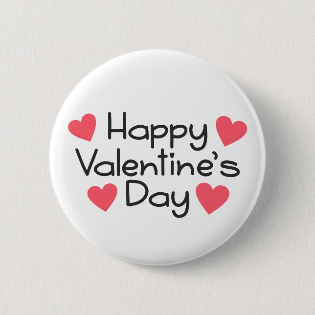 Happy Valentine's Day Calligraphy | Pin Button (Front)