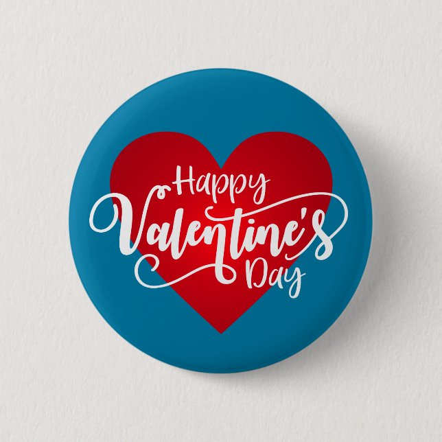 Happy Valentine's Day Calligraphy | Pin Button (Front)