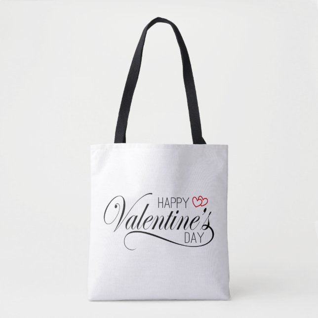 Happy Valentine's Day Calligraphy | Tote Bag (Front)