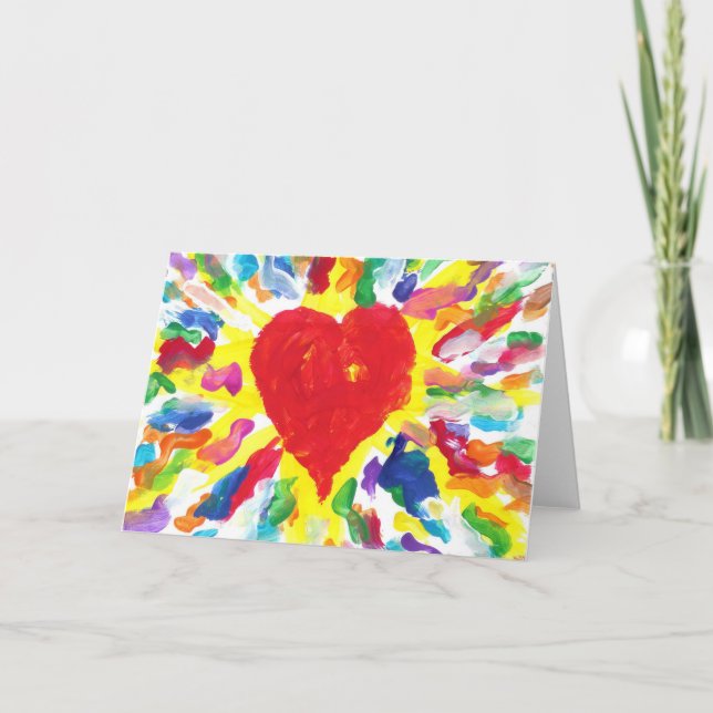 "Happy Valentine's Day" Candy Waters Autism Artist Holiday Card (Front)