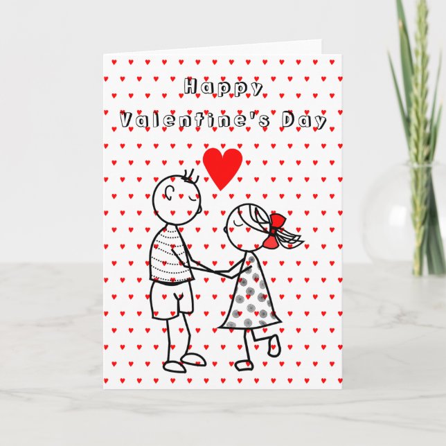 Happy Valentine's Day Card Couple In Love Romantic (Front)