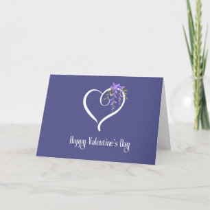 Happy Valentines Day Card Customize Purple & White