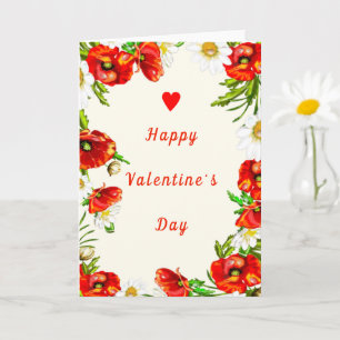 Happy Valentine's Day Card Floral Romantic