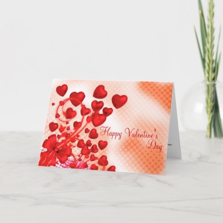 Happy Valentine's Day Card Hearts & Bow Red Dots