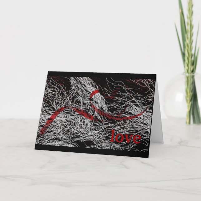 Happy Valentine's Day Card in black and red (Front)