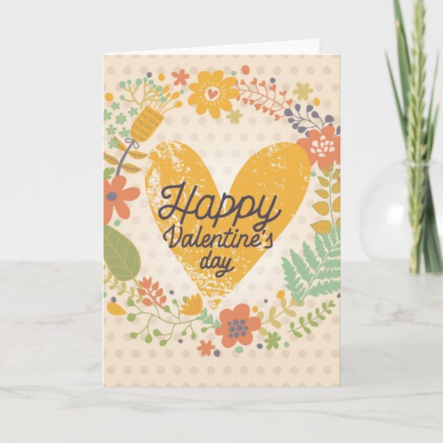Happy Valentine's Day Card in Bright Colors (Front)