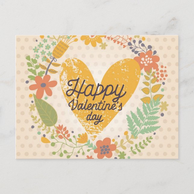 Happy Valentine's Day Card in Bright Colors (Front)