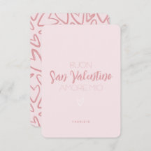 Happy Valentine's Day Card in Pink - Italian