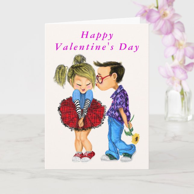 Happy Valentine's Day Card Romantic Couple Love  (Orchid)