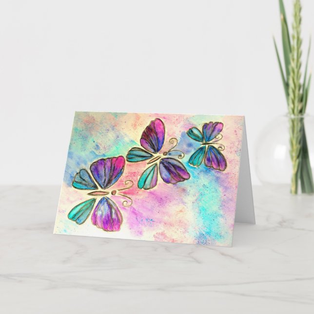 Happy Valentine's Day Card with Butterflies (Front)