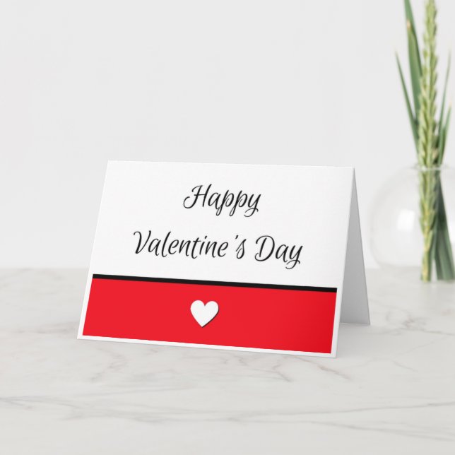 Happy Valentine's Day Card With Heart Design (Front)