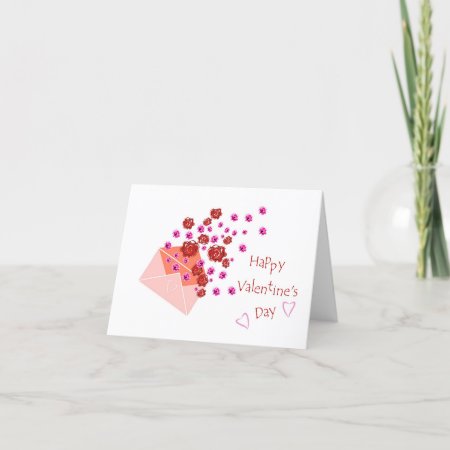 Happy Valentine's Day Card With Roses