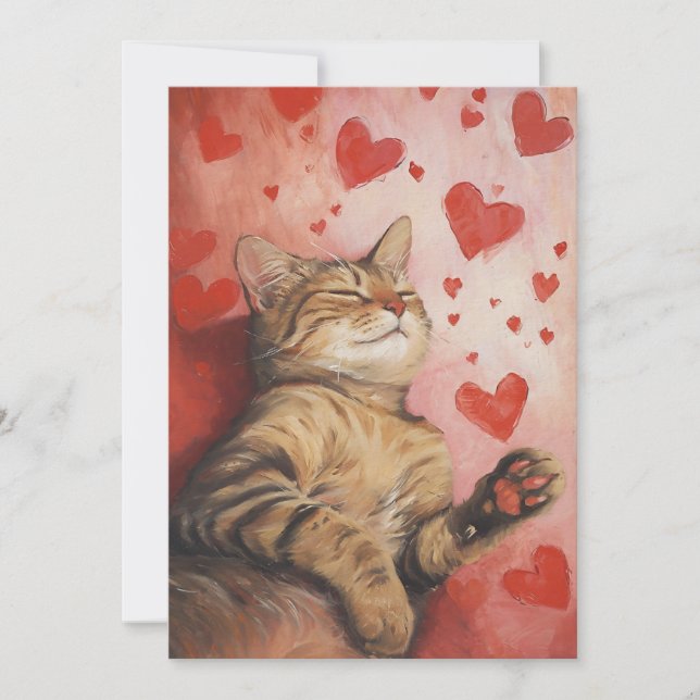 Happy Valentines Day Cat Holiday Card (Front)