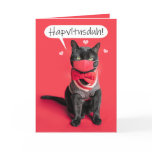 Happy Valentine's Day Cat Talking in Covid Mask Holiday Card Happy Valentine's Day Cat Talking in Covid Mask Holiday Card