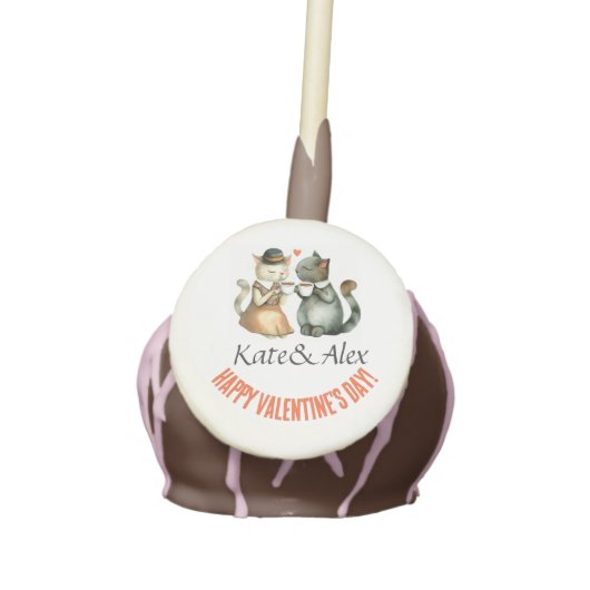 Happy Valentine's Day Cats Cake Pops (Front)