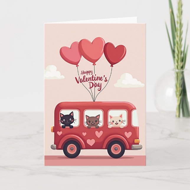 Happy Valentines Day Cats Card (Front)