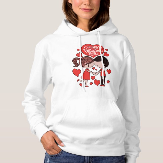 "Happy Valentine's Day" Celebration Hoodie (Front)