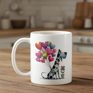 Happy Valentine's Day Charming Great Dane Coffee Mug