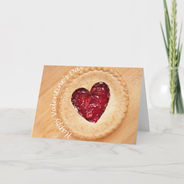Happy Valentine's Day - cherry pie Holiday Card (Front)