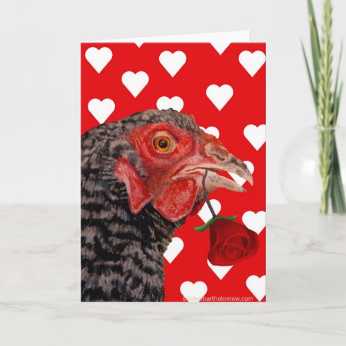 Happy Valentines Day Chicken Holiday Card