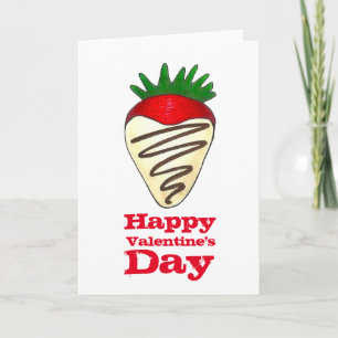 Happy Valentine's Day Chocolate Dipped Strawberry Holiday Card