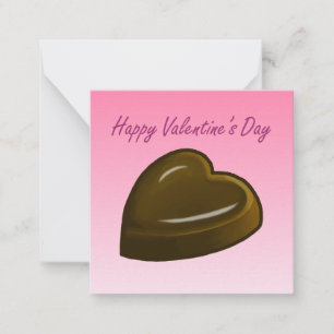 Happy Valentine's Day Chocolate Heart Note Card