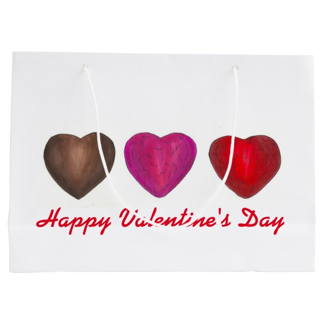 Happy Valentine's Day Chocolate Hearts Gift Bag (Back)