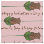 Happy Valentine's Day Chocolate Rose Candy Floral Fabric