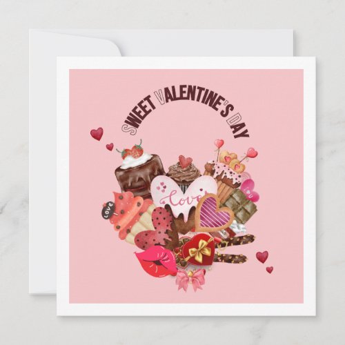 Happy Valentines Day Chocolate  Thank You Card