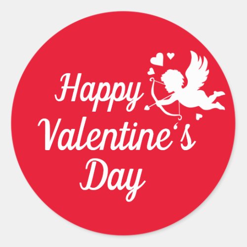 Happy valentines day classic round sticker