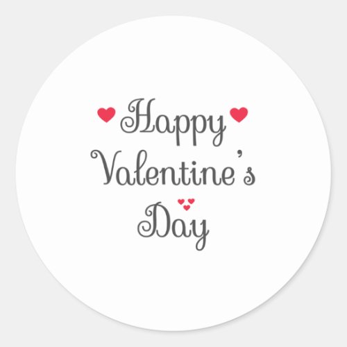 Happy Valentines Day Classic Round Sticker