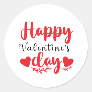Happy Valentine's Day  Classic Round Sticker