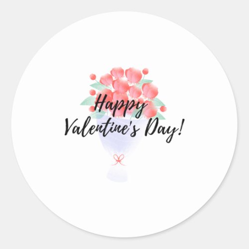 Happy Valentines day Classic Round Sticker