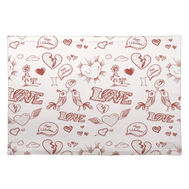 Happy Valentine's Day Cloth Placemat (Front)