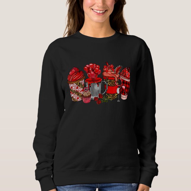 Happy Valentine's Day Coffee Drink Matching Couple Sweatshirt (Front)
