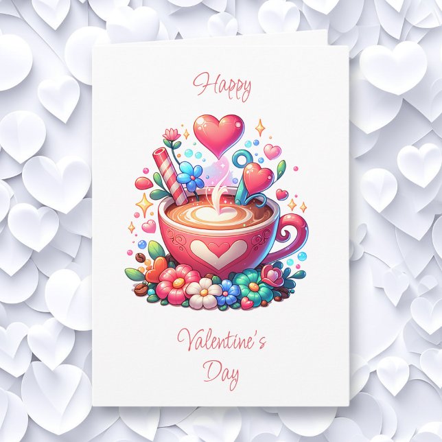 Happy Valentine's Day | Coffee & Hearts Card (Creator Uploaded)