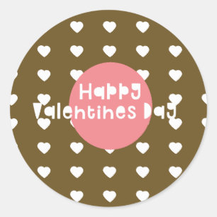 Happy Valentines Day Confetti Heart Donut Classic Round Sticker