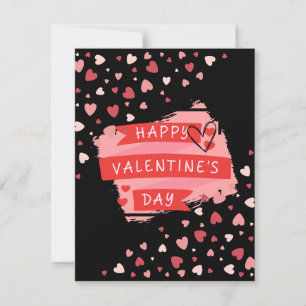 Happy Valentine's Day Confetti Hearts Fun Vday Note Card