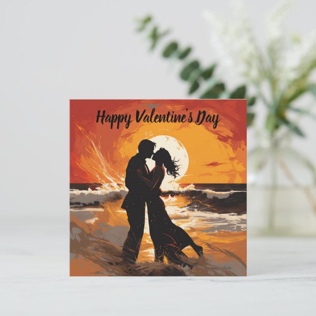 Happy Valentine's Day Couple Holiday Card (Standing Front)