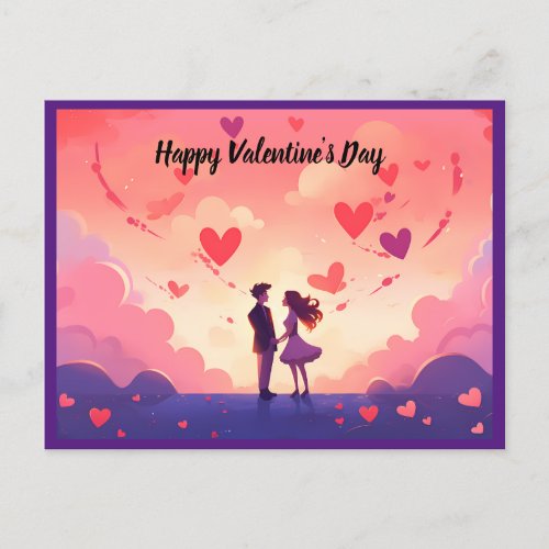 Happy Valentines Day Couple Holiday Postcard