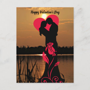 Happy Valentine's Day Couple Holiday Postcard